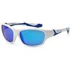 KOOLSUN Sportive Occhiali da sole Flessibili - Occhiali da sole con lenti a specchio e protezione UV400 - ideali Occhiali per bambini dai 1 ai 5 anni con custodia in microfibra - Bianco Blu Reale