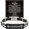 FANCIBAND Regalo per A Mio Figlio Bracciale Uomo Acciaio Silicone con IncisioneTi voglio bene! Figlio, Bracciali Regalo Figlio Compleanno Natale Laurea Uomo Ragazzo Ritorno A Scuola