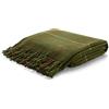 Arus Acrilico Highlands Collection - Coperta per letto queen size, motivo scozzese, 152 x 203 cm, colore: verde oliva