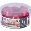DONAU Home Set di candele galleggianti laccate, colore rosso metallizzato, 12 pezzi, 2,8 x 4,8 cm, durata 4 ore, candele galleggianti, candele calde e galleggianti, per cene, matrimoni