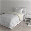 Italian Bed Linen Parure Copri Piumino Natural Color, Grigio Chiaro/Panna, Singolo