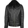 House Of Leather Cappotto da uomo in pelle di montone in pelle di pecora Oscar nero, Nero , L