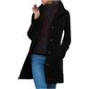 HAOLEI Cappotto Donna Elegante Antivento Curvy in Lana da Donna Cappotto Lungo A Maniche Cappotto Lungo Cappotto Elegante Cappotto in Montgomery di Moda Vintage Cappotto Invernale Regalo Natale Donna