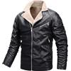 Generico Giacca in finta pelle da uomo, bomber nero, con colletto alla coreana, leggera, con cerniera, slim fit, giacca da motociclista Giubbotto Elegante Uomo Giacca Racing Vintage