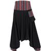 GURU SHOP Guru-Shop, Pantaloni Harem, Pantaloni Harem, Bloomers Boho, Pantaloni Aladino con Cintura Intrecciata, Nero, Cotone, Dimensione Indumenti:40, Harem Pantaloni Aladdin Pantaloni Aladdin