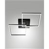 Fabas BARD PLAFONIERA NERA L.65X65CM 2 LUCI A LED 3000K - 52W - 5180 lm DIMMERABILE