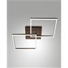 Fabas BARD PLAFONIERA CORTEN L.65X65CM 2 LUCI A LED 3000K - 52W - 5180 lm DIMMERABILE C/ACC.