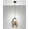 Fabas INFINITY SOSPENSIONE 1 LUCE D.25cm IN VETRO FUME' E STRUTTURA IN METALLO NERA ATTACCO E27