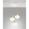 Fabas KINO SOSPENSIONE BIANCA 3 LUCI A LED 3000K - 36W - 3900 lm lm DIMMERABILE BASE TONDA