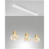 Fabas KINO SOSPENSIONE 3 LUCI COGNAC A LED 3000K - 36W - 3900 lm DIMMERABILE BASE LINEARE