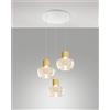 Fabas KINO SOSPENSIONE 3 LUCI COGNAC A LED 3000K - 36W - 3900 lm DIMMERABILE BASE TONDA