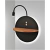 Fabas DUAL APPLIQUE NERA A LED 3000K - 9W + 6,5W - 750 lm + 630 lm RETROILLUMINAZIONE ORIENTABILE DIMMERABILE