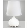 Fabas ADE LAMPADA DA TAVOLO VETRO BIANCO H.58cm GRANDE 2 LUCI ATTACCO E14 E E27