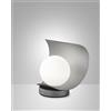 Fabas ADRIA DA TAVOLO ARGENTO 1 LUCE A LED 3000K - 6W - 540 lm IN METALLO E VETRO DIMMERABILE
