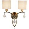 Searchlight Alberto 2Lt Applique - Ottone antico, cristallo e paralume in lino