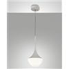 Fabas APOLLO SOSPENSIONE BIANCA 1 LUCE ATTACCO E27 D.20CM IN METALLO E VETRO
