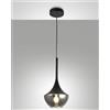 Fabas APOLLO SOSPENSIONE NERA 1 LUCE ATTACCO E27 D.20CM IN METALLO E VETRO