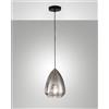 Fabas BRITTON LAMPADARIO A SOSPENSIONE IN VETRO FUME' D.22CM 1 LUCE ATTACCO E27