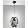 Fabas CAMP LAMPADARIO A SOSPENSIONE NERO IN METALLO 1 LUCE ATTACCO E27 D.25CM