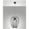 Fabas CAMP LAMPADARIO A SOSPENSIONE NERO IN METALLO 1 LUCE ATTACCO E27 D.40CM