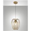 Fabas CAMP LAMPADARIO A SOSPENSIONE ORO OPACO IN METALLO 1 LUCE ATTACCO E27 D.25CM