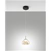 Fabas LUCILLE SOSPENSIONE COGNAC 1 LUCE IN VETRO A LED CCT 2700K - 3000K - 4000K- 8W - 750 lm DIMMERABILE