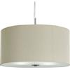 Searchlight Ciondolo Drum 3Lt - Tessuto plissettato beige e metallo cromato
