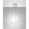 Fabas GIOTTO SOSPENSIONE 2 LUCI BIANCA D.60+D.40CM A LED 3000K - 52W - 5320 lm DIMMERABILE SMART C/ACC.