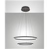 Fabas GIOTTO SOSPENSIONE 2 LUCI NERA D.60+D.40CM A LED 3000K - 52W - 5320 lm DIMMERABILE