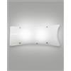 Fabas MILTON APPLIQUE BIANCA 20X50 CM IN VETRO E METALLO 2 LUCI ATTACCO E27