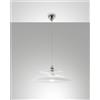 Fabas ARAGON SOSPENSIONE BIANCA 1 LUCE IN VETRO E METALLO ATTACCO E27 C/ACCESS.