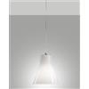 Fabas DIANA LAMPADARIO A SOSPENSIONE METALLO CROMATO E VETRO BIANCO 1 LUCE ATTACCO E27 D.23CM