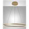 Fabas PALAU LAMPADARIO A SOSPENSIONE ORO OPACO D. 80CM A LED 3000K - 64W - 6980 lm DIMMERABILE