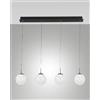 Fabas ARIEL SOSPENSIONE TRASPARENTE/ GOCCIA 4 LUCI LINEARI A LED CCT 2700K - 3000K - 4000K- 28W - 3000 lm DIMMERABILE