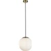 Searchlight Atom II Pendant - Ottone satinato e vetro opalino