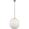 Searchlight Atom II Pendant - Ottone satinato e vetro opalino