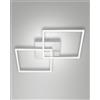 Fabas BARD PLAFONIERA BIANCA L.65X65CM 2 LUCI A LED 3000K - 52W - 5180 lm DIMMERABILE