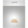 Fabas PIERRE LAMPADA A SOSPENSIONE BIANCA A LED 3000K - 29W - 3020 lm IN METALLO E LEGNO DIMMERABILE