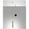 Fabas PRADO LAMPADARIO A SOSPENSIONE OTTONE SATINATO E NERO 1 LUCE C/DECENTRAMENTO A LED 3000K - 6,5W - 720 lm DIMMERABILE