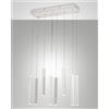 Fabas PRADO LAMPADARIO A SOSPENSIONE BIANCO L.60X20cm 8 LUCI A LED 3000K - 52W - 5760 lm DIMMERABILE