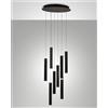 Fabas PRADO LAMPADARIO A SOSPENSIONE NERO D.40cm 8 LUCI A LED 3000K - 52W - 5760 lm DIMMERABILE