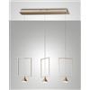 Fabas SIRIO RECTANGULAR SOSPENSIONE ORO OPACO 3 LUCI 3390-49-225
