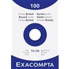Exacompta - Rif. 13300B - Cartone da 10 custodie da 100 spine bristol tinta unita non perforate, formato 74 x 105 mm, colore bianco
