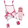 Bambola di 36 cm con passeggino