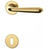 Ghidini GM05 Maniglia per Porte Interne in Ottone Lucido, Lega di Zinco, Design Moderno, Rosetta Tonda Ø45mm, Proiezione 63mm