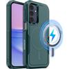 MOBESV Cover Magnetica per Samsung Galaxy A16 5G 6,7 Pollici, Custodia compatibile con MagSafe, Cover Antiscivolo Opaca e Satinata, Verde scuro