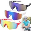 LYPPUL Occhiali rapidi Rave, 3 pezzi, occhiali da sole sportivi, occhiali da ciclismo da uomo e donna, UV400, polarizzati, occhiali da bicicletta, antivento, per attività all'aria aperta, come