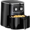 alpina Friggitrice ad aria calda 4,5 l - Airfryer per 3 - 4 persone - Air Fryer con temperatura regolabile da 80 °C a 200 °C - Timer fino a 60 minuti - Friggitrice ad aria 1450 W - Nero