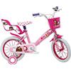 ALTRO Masha E Orso, Bicicletta Bambina, Rosa, Bianco, misura 14