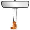VIPbuy 100% fatto a mano cane oscillante in legno Labrador ornamento da appendere per auto - Dolce cane in legno intagliato a mano dipinto - Figura Labrador - Specchio auto - Accessori da appendere